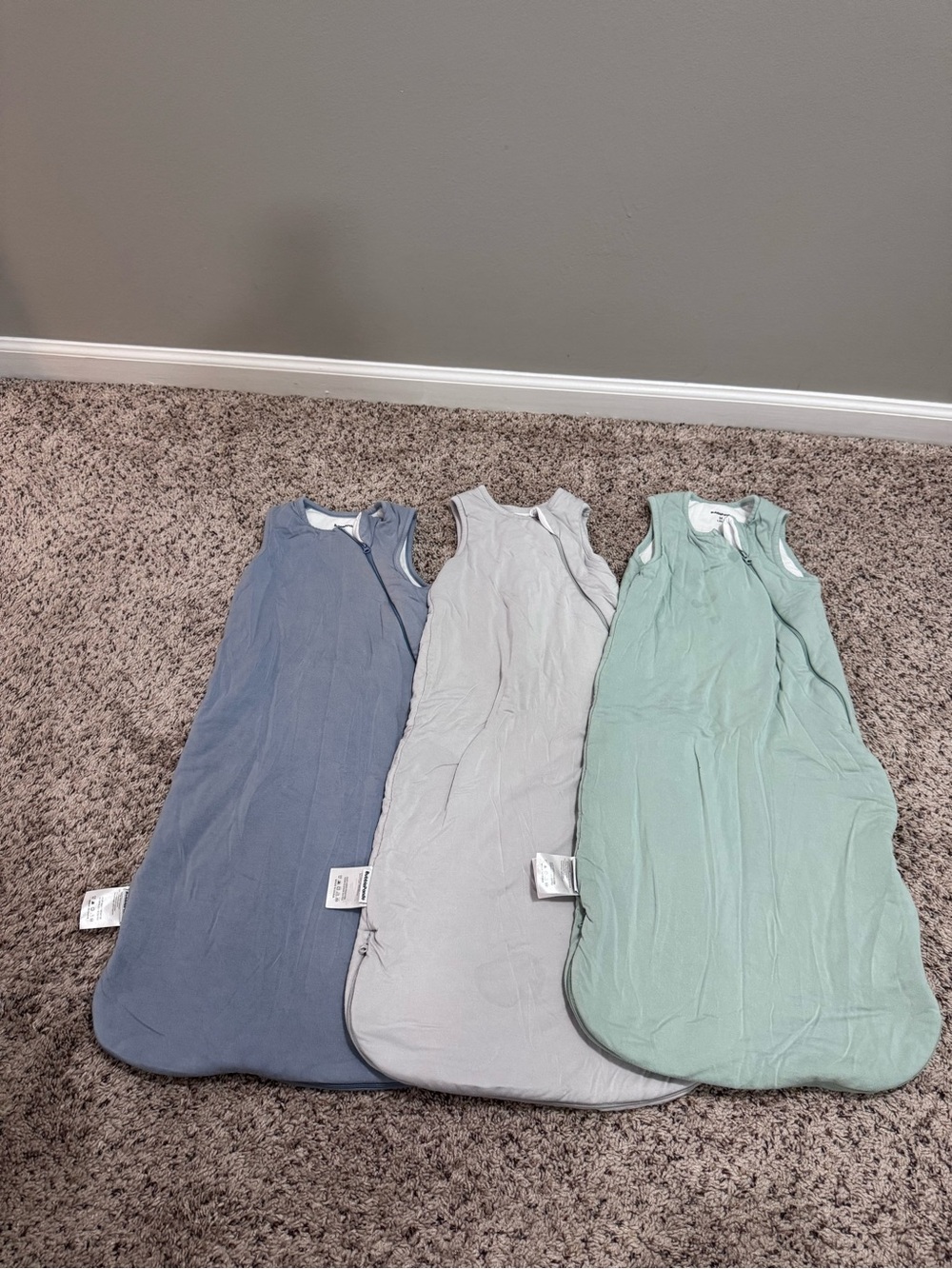 Lot of 3 Baby Bamboo Sleeveless Sleep Bags